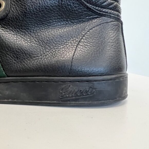GUCCI coda Guccissima black leather high-top sneakers 221825 size11 - Picture 7 of 11